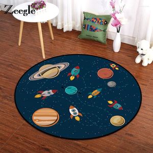 Mattor Zeegle Round Carpet Non-Slip Kid Room Floor Mat Cartoon för Living Absorberande Bath Office Stol Area Rug