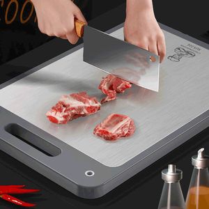 Chopping Blocks Kitchen Accessories Cutting Board Stainless Steel Vegetable Cheese Charcuterie Multifunctional Table Set Storage 221121