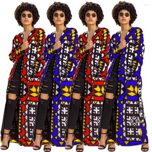 Damskie okop hurtowe produkty do butików eleganckie jesienne damskie kardigan 2022 Dam Fashion Casual Printed Long Jacket