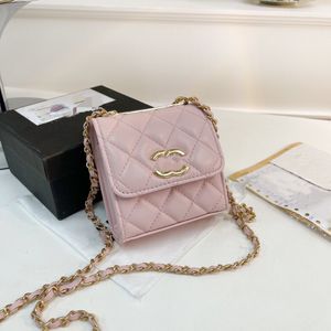 New 2024 Luxury Designer Woman Bag Handbag WomenOne shoulder messenger Rhombic lattice Solid color square bag with Genuine Leather Original Box