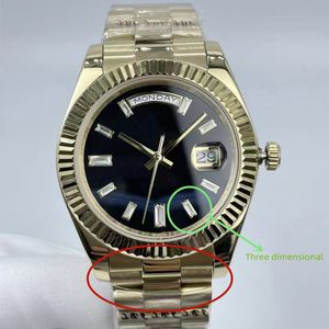 Orologio automatico con diamante tridimensionale incorporato misura 41 mm scala digitale vetro zaffiro funzione impermeabile per regali di Natale