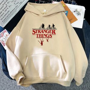 Damen Hoodies Sweatshirts Harajuku Frauen Fremde Dinge Langarm Taschen Übergroße Herbst Männer Casual Fleece Anime Hoodie Sudadera 221121