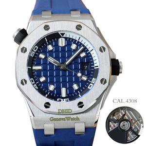 Orologi da uomo sportivi importati cal.4308 movimento meccanico automatico orologio vetro zaffiro cinturino in caucciù in acciaio inossidabile 904L famosi orologi da polso di fabbrica