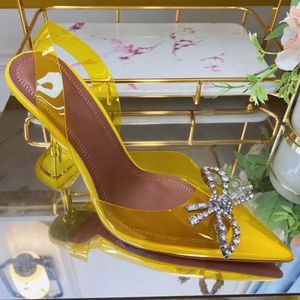 High Heels Sandals Women's Crystal Shoe Bowknot Silk Satin PVC Summer Fashill