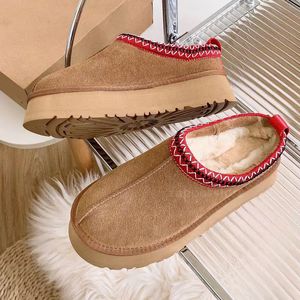 Hausschuhe Australia Tazz Slipper für Damen, Tasman-Hausschuhe, Designer-Damen-Kurzstiefel, Pelz-Slides, klassische Mini-Plateaustiefel, Wildleder, Wolle, Wintermode