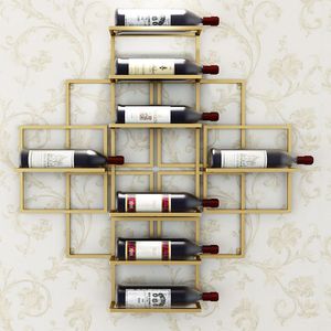 Racks de vinho da mesa 8 garrafas europeias modernas simples montadas em parede suportes de decoração vermelha 221121