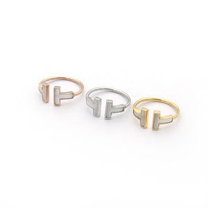 Anéis de abertura de concha femininos, joias masculinas, anel de ouro/prateado/ouro rosa, marca completa como presente de casamento e natal