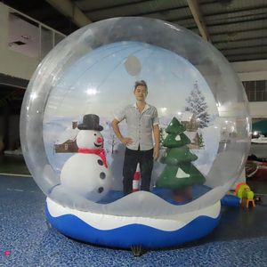 2023 Nya aktiviteter Xmas dekoration Snow Ball 3M Dia Human Size Snow Globe Photo Booth Anpassad bakgrund Julg￥rd Clear Bubble Dome