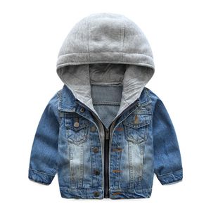 Bebek giysileri erkek çocuklar denim ceket yürümeye başlayan kot paltolar çocuk kapüşonlu dış giyim sonbahar kış çocuk kıyafetleri vintage mavi b4922786