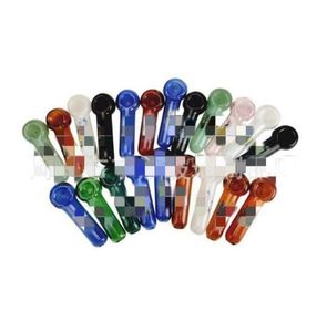 4.0inches Cucumber Hand Heady Glass Pipes Pyrex Spoon Bongs Oil Burners Nail Smoking Pipe Thick 8 Colors Choose