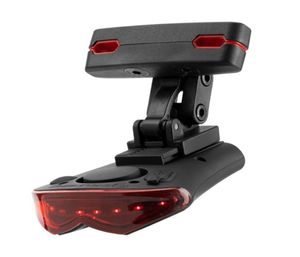 Luci per bici Telecomando senza fili Fanale posteriore per bicicletta Lampada di allarme antifurto ricaricabile Montagna portatile6286459