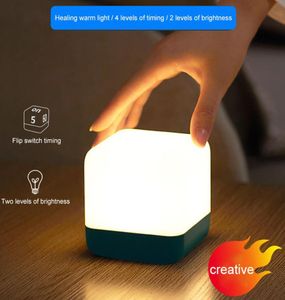 Night Lights Fun Flip Timing Light USB Charging Feeding Reading Bedroom Table Lamp Creative Portable Desk Energy Saving