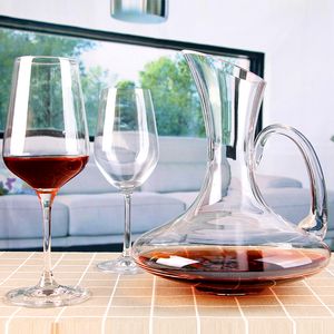 Bicchieri da vino Superior 1900ML Base piatta Decanter per vino rosso Versatore per vino in cristallo fatto a mano Caraffa per acqua premium Parete addensata 221121