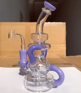 Glass Bong Feb Egg Klein Recycler Oil Rigs Hookahs Rökning Tillbehör Glass Vatten Rör Dab Vatten Bongs med 14 mm banger