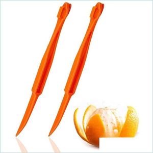 과일 야채 도구 쉬운 열기 오렌지 필러 도구 플라스틱 레몬 감귤 껍질 커터 야채 슬라이서 과일 주방 가제 드롭 P1121