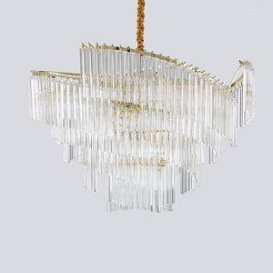 Lâmpadas pendentes pós -moderna Light Luxury Crystal Candelier Personalidade criativa Lâmpada de jantar Simples Sala de jantar