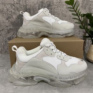 Nyaste topp casual skor trippel S-spår 3.0 sneakers transparent kväve kristall yttersula löpskor män kvinnor tränare svart vit grön 35-45 euro 35-45