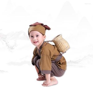 Vestir roupas chinesas roupas de fantasia crianças roupas tradicionais antigas de Han Nationity Halloween Kid Linen Performance