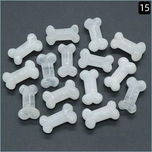 Loose Gemstones Wholesale Natural Mixed Materials Crystal Gemstone Dog Bone Carving For Home Decoration Drop Delivery Jewelry Dhecx