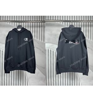 Xinxinbuy Men Designer Hoodie Sweatshirt Paris Sea Wave broderi gummi strip kvinnor svart brun vit överdimensionerad xs-xl