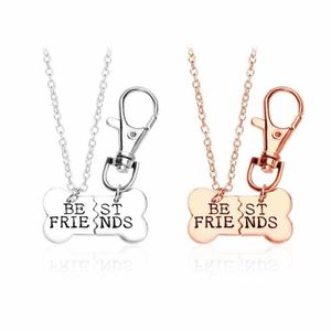 2017 Gold Silver Friends Collar colgante Pan Pet Pet Bones Master Collar Collar Keychain Set8391583