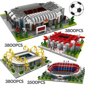 ミニ有名な建築フットボールフィールドビルディングサッカーキャンプヌー信号ldunaパークモデルレンガのおもちゃ2205242982576