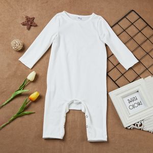 Sublima￧￣o DIY Baby Jumpsuits Kids White Blank Long Sleeved Rastrear Rastreador Transfer￪ncia de calor Impress￣o Infantil Poli￩ster Onesie B5
