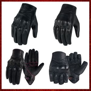 ST245 Guanti da moto in pelle Touch Screen Summer Mitten Half Finger Uomo Donna Racing Guanto da ciclismo