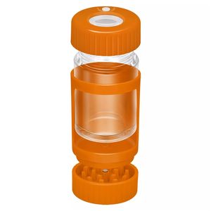 4 I 1 LED TOBACCO JAR Rökningstillbehör Plastisk uppladdningsbar lufttät förvaring Herb Box Stash Container med Grinder Smoke Shops Supplies