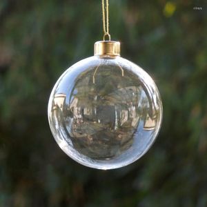 Christmas Decorations 12pcs/pack Diameter 10cm Middle Size Transparent Glass Globe Home Decoration Tree Hanger Festival Hanging Ornament