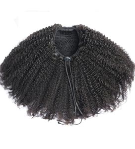 Africano Clip di estensione della coda di cavallo per capelli corti africani in soffitti afro naturali che covano parrucca riccia g1473283