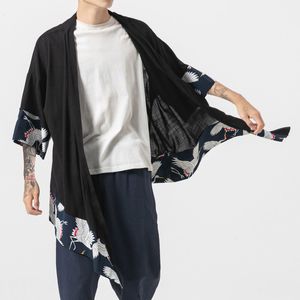 Jackets masculinos MRGB Tamanho grande estilo chin￪s Trench Hanfu Tang Tang Tang Kimono SunSelfreen Crane Roupas masculinos Vintage 221121