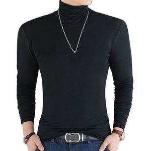 TSHIRTS ARCSINX Черная футболка модальная водолазка мужская футболка плюс 3xl 4xl 5xl 6xl с длинным рукавом Осень Негабаритная футболка для мужчин 221121