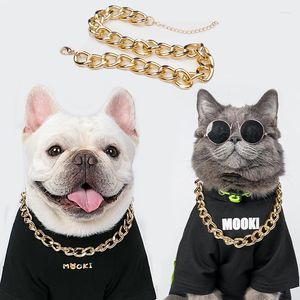 Acessórios de colar dourado para cães Acessórios de gato suprimentos para animais de estimação para cães coroando o animal decorações de corrente ruim aparelhos personalizados