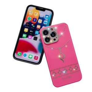 ラインストーンiPhoneケース携帯電話保護バックカバーガールズアップル14 13 Pro Max Plus 12 11 TPU Stripesファッションプレミアムデザインの衝撃プルーフモビレフンケース