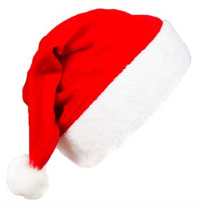 Papai Noel Red Hat para tecidos n￣o tecidos Pleuche Ultra Moble Cosplay Chap￩us Chap￩us de Festa de Natal de Decora￧￣o de Natal