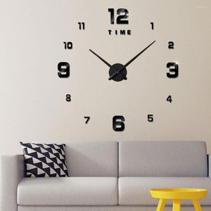 Wall Clocks 3D Digital Kitchen Mini Horloge Acrylic Adhesive Number Design Family Self Quartz Modern Big Watches Decal Hanging
