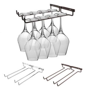 Racks de vinho de mesa Niceyard Linha dupla fila de vinho Rack de vidro de vidro STEMware Home Bar Pub Pub Hanging Bar Hanger Shelf Kitchen Tools 221121