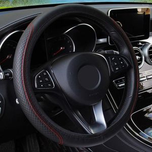 Steering Wheel Covers Leather Cover Car-styling For SantaFe Veracruz Mistra Veloster Rohens AZERA Avante Accent