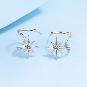 Stud the Diamond 925 Sterling Silver Earring for Women Star Simple Personality Earrings Gift with Jewelry Box 221119