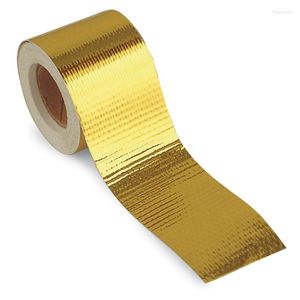 Interiörstillbehör 5mx5 cm glasfiber värme reflekterande tejp guld hög temperatur och ljudsköld wrap rulle självhäftande bil