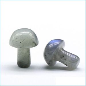 Pedras preciosas de gemas de 20 mm de cogumelo de cogumelo de gemas de gemas decoração de pedra esculpida de escultura de cristal polido para o jardim de jardim home jarda déco dh6na