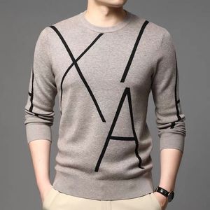 Erkek Sweaters Moda Tasarımcısı Kış Yün Örgü Külot Khaki Sweater Adam için Serin Otum Günlük Jumper Mens Marka Giyim 221121