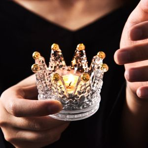 Wielofunkcyjny ins szklany kryształ świeca Golden Crown Candlestick Naszyjnik Naszyjnik