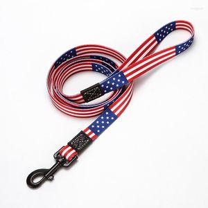 Dog Collars MIDG American Flag Print Leash Rope Small Medium Pet Supplies