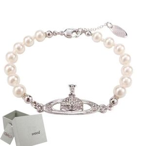 Saturno pulsera con caja perla con cuentas hebra diamante tenis planeta pulseras mujer oro diseñador joyería accesorios de moda3625879