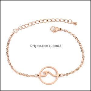 Pulseiras de charme pulseira de aço inoxidável pulseira de aço marinho cadeias de ouro feminino pulseiras de jóias de jóias entrega de gotas de gotas dhth6