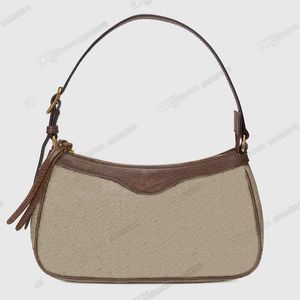 Ophidia Bolsa tiracolo Crescent Silhouette Lona Acabamento em Couro Designer Carteiras Meia-Lua Ferragens Fecho de Zíper Bolsa de Ombro Duplo G Feminina Masculina