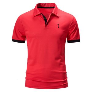 Men's Polos Summer Short Sleeve Basic Lapel Polo Shirt Coconut Embroidered TShirt Top 221122