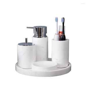 Bath Accessory Set Marble Bathroom Wash Suit Tray El Washstand Toothbrush Rack Accessories Light Luxury